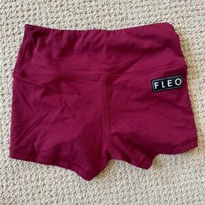 Fleo Women's Deep Red Athletic Shorts